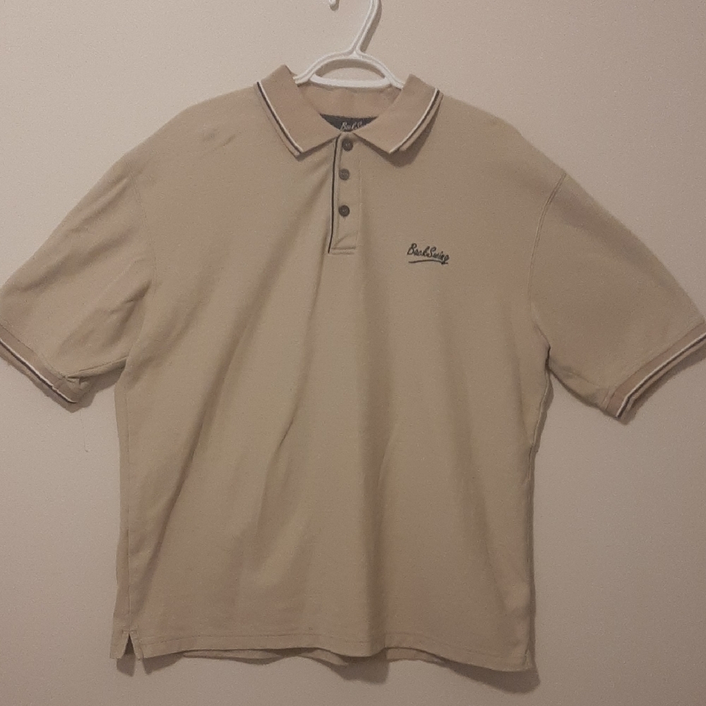 Back Swing MensBeige Polo Shirt . M